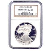 Certified Proof Silver Eagle 2005 PF70 NGC
