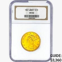 1907 $10 Gold Eagle NGC MS62